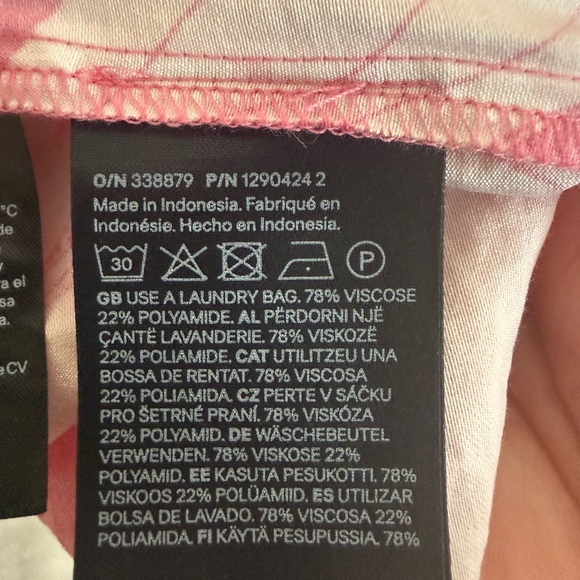 Pink Tropical Print Slip Dress medium H&M - Picture 9 of 13